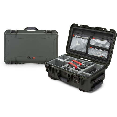 Nanuk 935 Wheeled Hard Case (Olive, Padded Dividers & Lid Organiser, 28.5L)