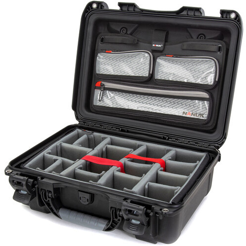 Nanuk 925 Medium Hard Case (Black, Padded Dividers & Lid Organiser, 21.0L)