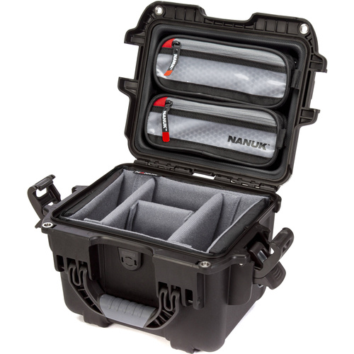 Nanuk 908 Small Hard Case (Black, Padded Dividers & Lid Organiser, 8.8L)