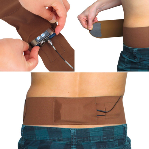 Ursa Straps Waist Sideways Pouch for Wireless Microphone Transmitters (Large, Caramel)