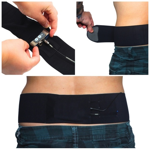 Ursa Straps Waist Sideways Pouch for Wireless Microphone Transmitters (Small, Black)