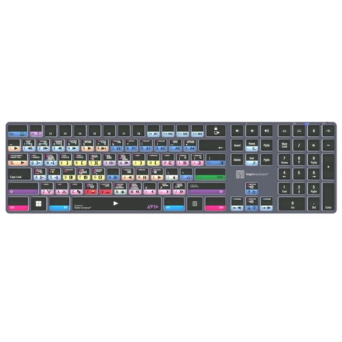 Logickeyboard TITAN Wireless Keyboard for AVID Media Composer Pro (Windows, US English)
