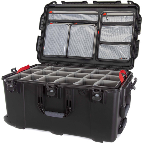 Nanuk 965 Wheeled Hard Case (Black, Padded Dividers & Lid Organiser, 119.7L)
