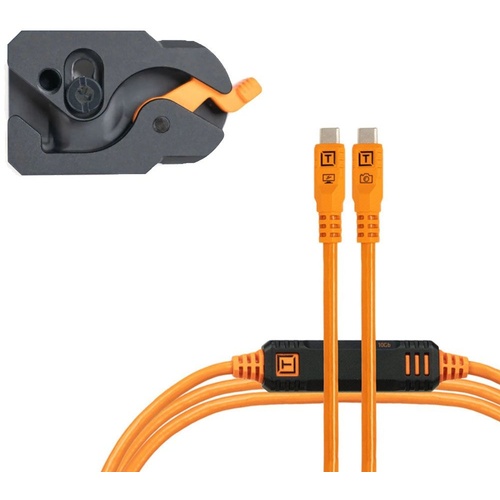 Tether Tools TetherPro Optima 10G Straight LeverLock and Cable Kit (4.6m, Hi-Visibility Orange)