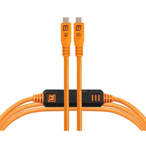 Tether Tools TetherPro Optima 10G USB-C Straight Cable (4.6m, Hi-Visibility Orange)