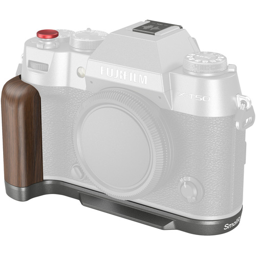 SmallRig 4736B L-Shape Grip for FUJIFILM X-T50 (Wooden/Charcoal Silver)