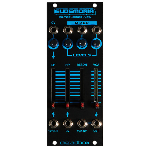 Dreadbox Eudemonia BL Eurorack Module Dual Filter, 3-Input Mixer, and VCA (10 HP)