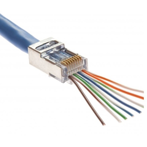 Platinum Tools Shielded EZ-RJ45 Connectors with Internal Ground (Jar Packaging, 50-Pieces)