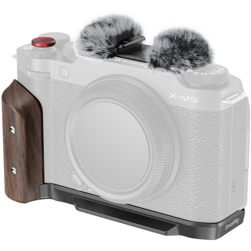 SmallRig 5260 L-Shape Mount Plate with Wooden Handle for FUJIFILM X-M5 (Black)