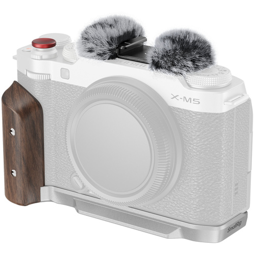 SmallRig 5261 L-Shape Mount Plate with Wooden Handle for FUJIFILM X-M5 (Silver)