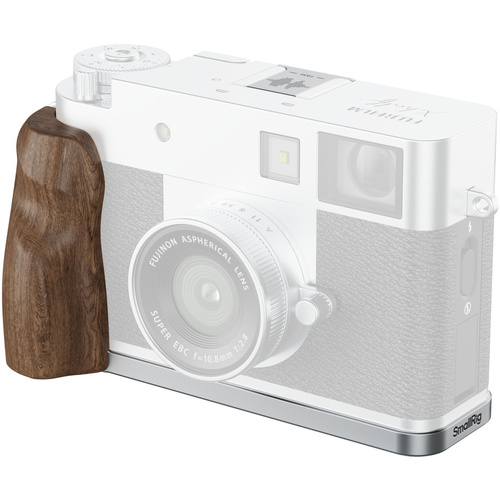 SmallRig 5223 L-Shaped Mount Plate with Wooden Handle for FUJIFILM X half (Silver)