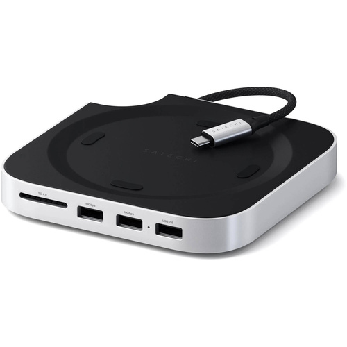 Satechi Mac Mini M4 Stand & Hub with SSD Enclosure (Silver)
