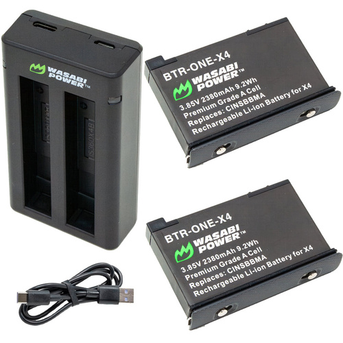 Wasabi Power Insta360 X4 (2-Pack) and Dual USB-C Charger