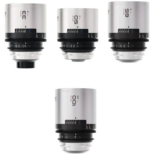 Blazar Remus 1.5x Full-Frame Anamorphic 33, 50, 65, and 100mm 4-Lens Set (ARRI PL, Silver Flare)