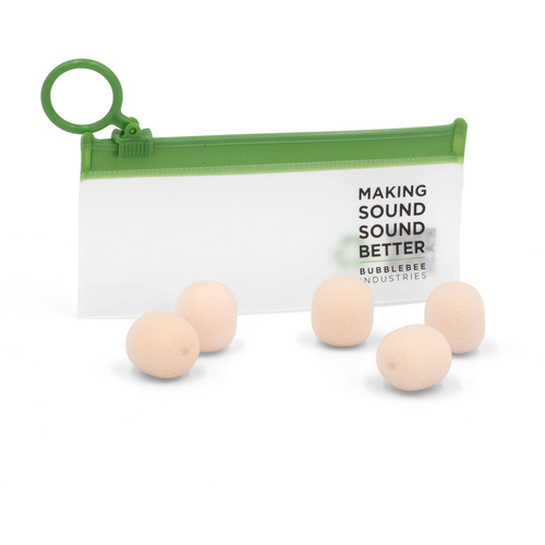 Bubblebee Industries The Microphone Foam for Lavalier Mics Pop Filter (Large, Beige, 5-Pack)