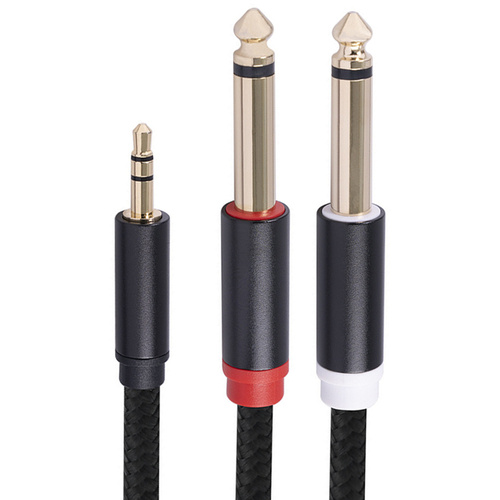 Titan Stereo Mini Male to 2 Mono 1/4" Male Y-Cable (1m)