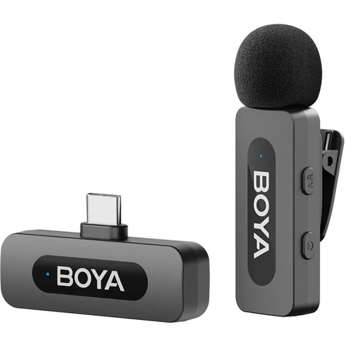 BOYA BY-V10 2.0 Ultracompact Wireless Microphone System with USB-C Connector for Mobile Devices (2.4 GHz)