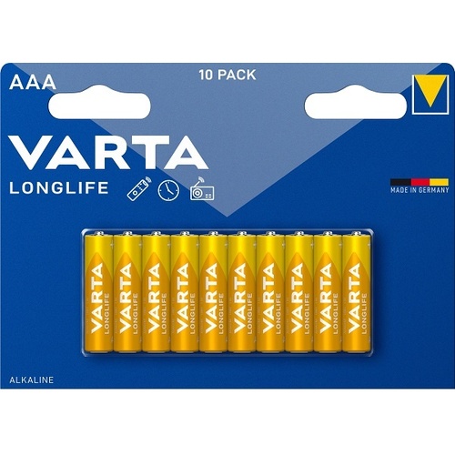 Varta Alkaline Longlife AAA Batteries (10 Pack)