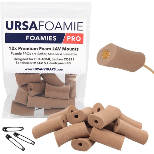 Ursa Foamie Pro for Lavalier Microphones (12 Pack, Caramel)
