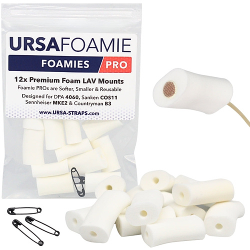 Ursa Foamie Pro for Lavalier Microphones (12 Pack, White)