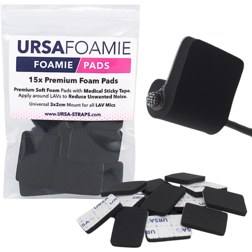 Ursa Foamie Pad for Lavalier Microphones (15 Pack, Black)