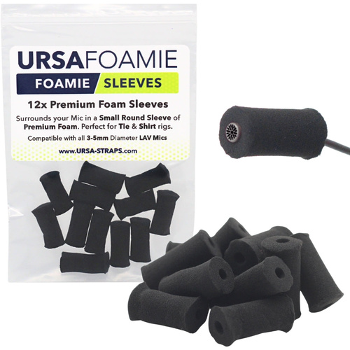 Ursa Foamie Sleeve for Lavalier Microphones (12 Pack, Black)