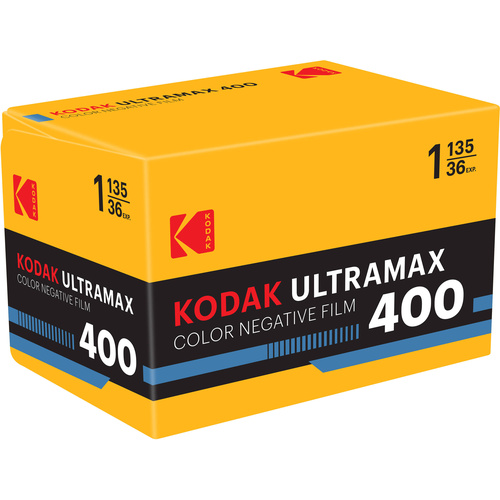 Kodak Eastman UltraMax 400 Color Negative Film (35mm Roll Film, 36 Exposures, Hang Tab Packaging)