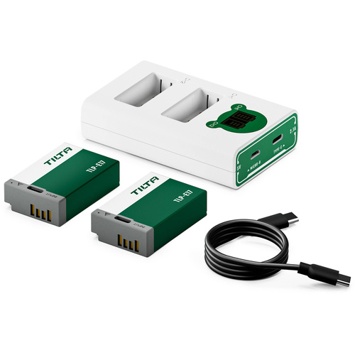 Tilta LP-E17 Kit with 2 Batteries and 2-Bay USB Charger (Forest Green)