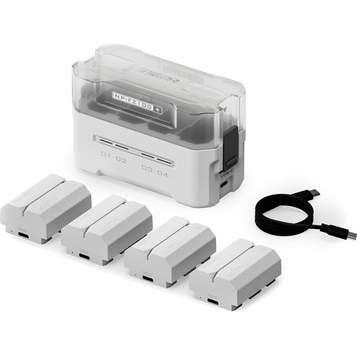 Tilta NP-FZ100 Kit with 4 Batteries and 4-Bay USB Charger (Off White)