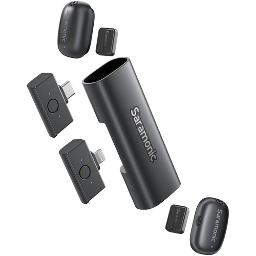 Saramonic AIR-SE-02 2-Person Ultra-Mini Wireless Microphone System with USB-C & Lightning Receivers (2.4 GHz)
