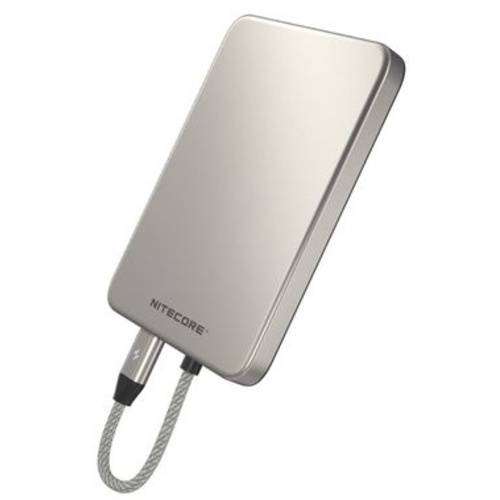 Nitecore Pocket 5 Magnetic Ultra Thin Power Bank with USB-C Cable (Titanium Grey, 5,000mAh)