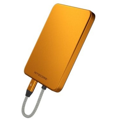 Nitecore Pocket 5 Magnetic Ultra Thin Power Bank with USB-C Cable (Orange, 5,000mAh)
