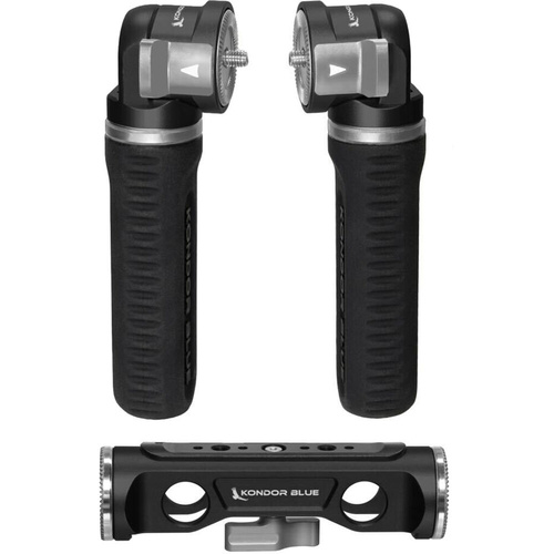 Kondor Blue Pro Pivot Rosette Grips & Dual-Rod Clamp Bundle (Raven Black)