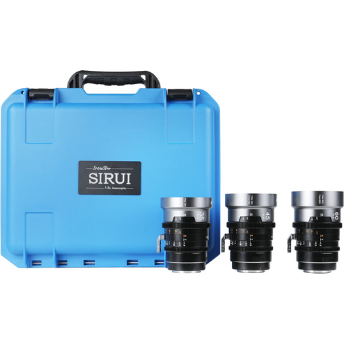Sirui IronStar Series 35, 45 & 60mm T1.9 Full-Frame Anamorphic Lens Set (ARRI PL/EF Mount, Blue Flare)