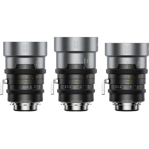 Sirui IronStar Series 75, 100 & 135mm T1.9/2.8 Full-Frame Anamorphic Lens Set (ARRI PL/Canon EF, Neutral Flare)