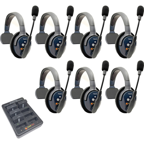 Eartec UltraLITE Pro16 Full-Duplex Wireless Intercom System with 7 Single-Ear Headsets (2.4 GHz)