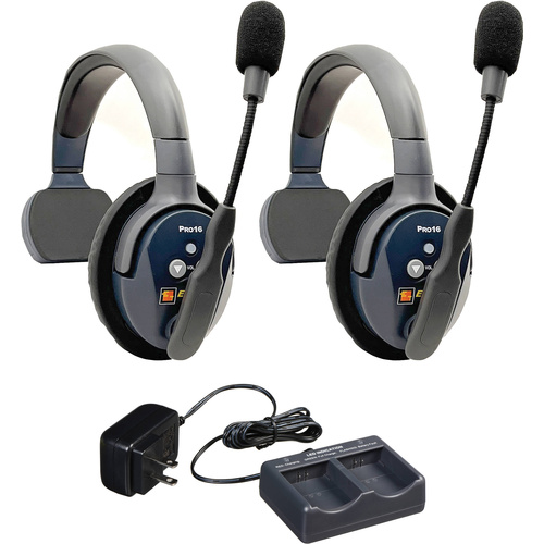 Eartec UltraLITE Pro16 Full-Duplex Wireless Intercom System with 2 Single-Ear Headsets (2.4 GHz)