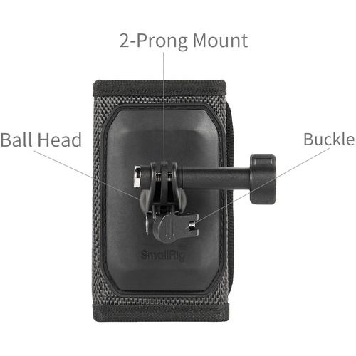 SmallRig 5721 Hook and Loop Backpack Strap Mount for Action Cameras