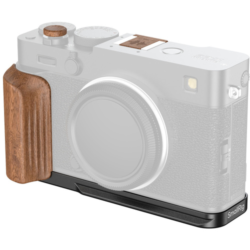 SmallRig 5985 L-Shaped Mount Plate with Wooden Handle for FUJIFILM X-E5 (Rosewood, Black)