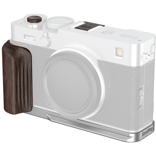 SmallRig 6236 L-Shaped Mount Plate with Wooden Handle for FUJIFILM X-E5 (Ebony, Silver)
