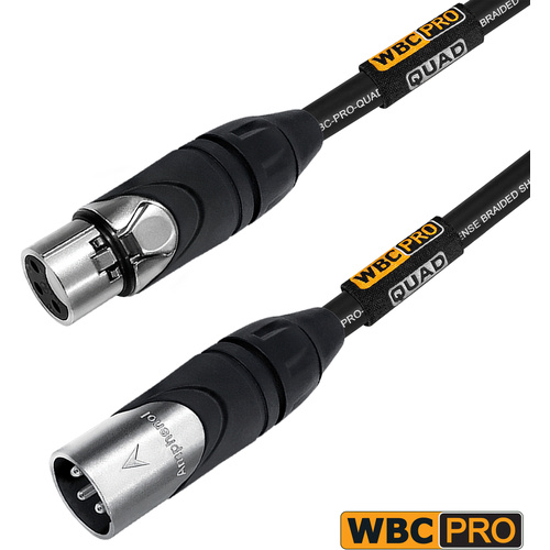 WORLDS BEST CABLES Pro-Quad Balanced XLR Cable with Amphenol XLR Connectors (15cm)