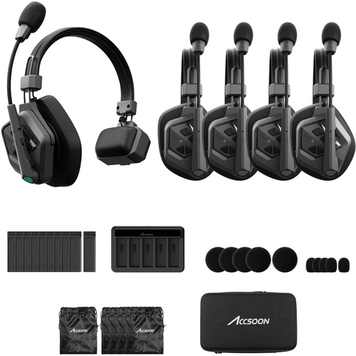 Accsoon CoMo II Long Range Full-Duplex Wireless DECT Intercom System (1H4R)