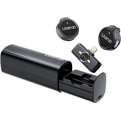 Ulanzi A21 2-Person Wireless Microphone System (2.4 GHz, Lightning, Black)