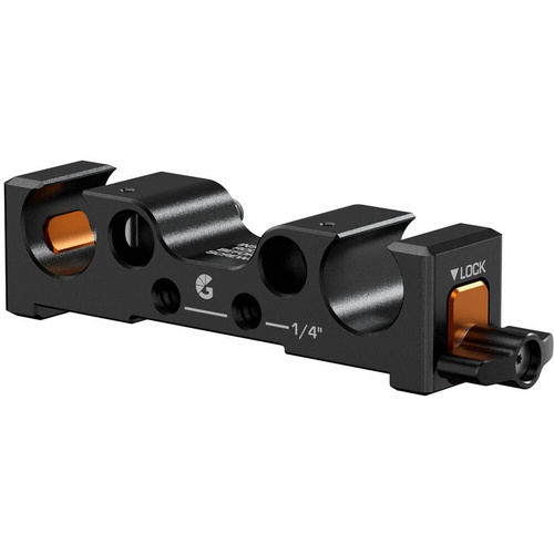 Bright Tangerine 15mm LWS Rear Rod Bracket for LeftField Mini Baseplate