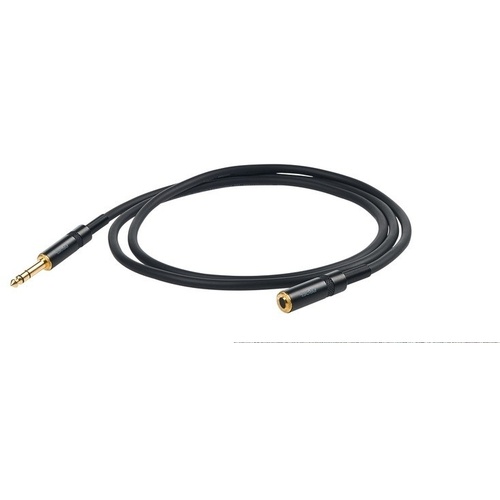 Proel Challenge 6.3mm TRS to TRS Female Stereo Jack Lead Extension (3m)
