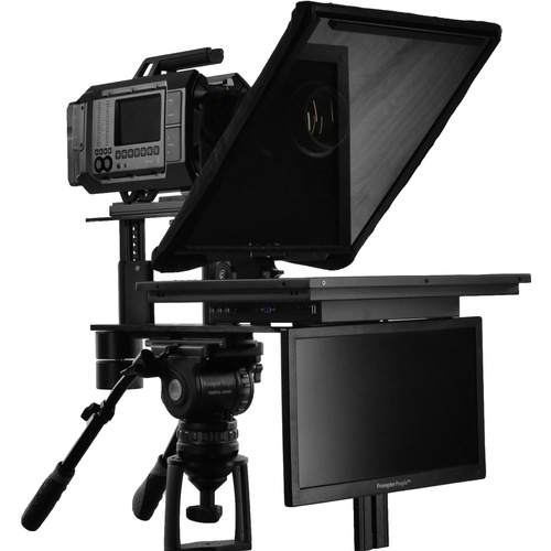 Prompter People Q-Gear Qpro 19" 1000 NIT HDMI 3G-SDI Teleprompter and 15.6" 3G-SDI HDMI RGB IPS Talent Monitor