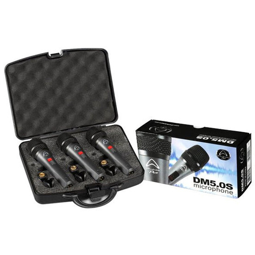 Wharfedale Pro DM5.0S 3-Pack Dynamic Microphone Set