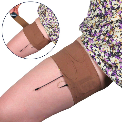 Ursa Thigh Strap with Vertical Pouch with Split End for Wireless Transmitters (Caramel)