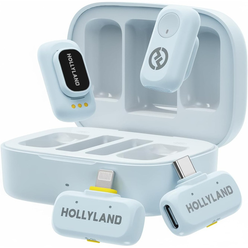 Hollyland LARK A1 Combo 2-Person Wireless Microphone System with USB-C & Lightning (Sky Blue)