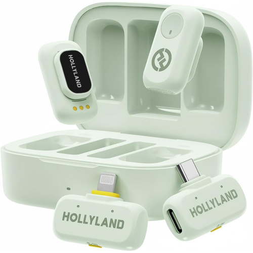 Hollyland LARK A1 Combo 2-Person Wireless Microphone System with USB-C & Lightning (Green)